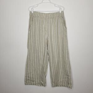 B. Young Linen Blend Boho Pants Bottoms Beach Striped Coastal Boho